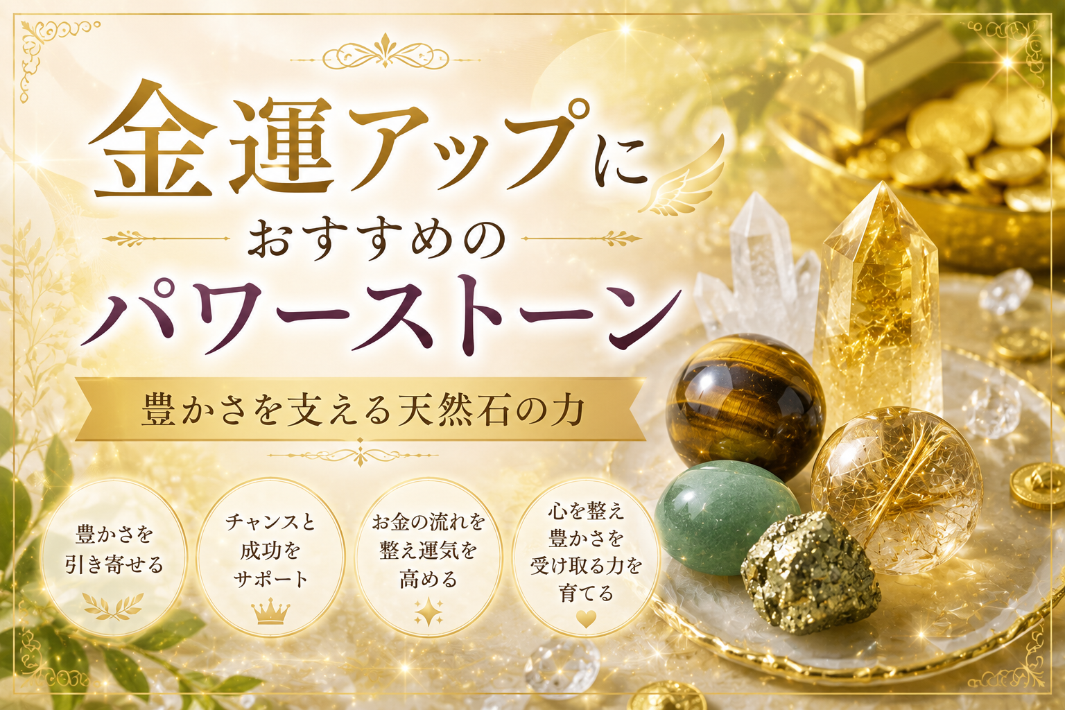 金運アップにおすすめのパワーストーン｜豊かさを支える天然石の力